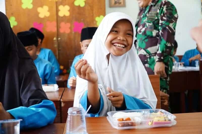 Uji coba MBG di sdn 007 panggak darat